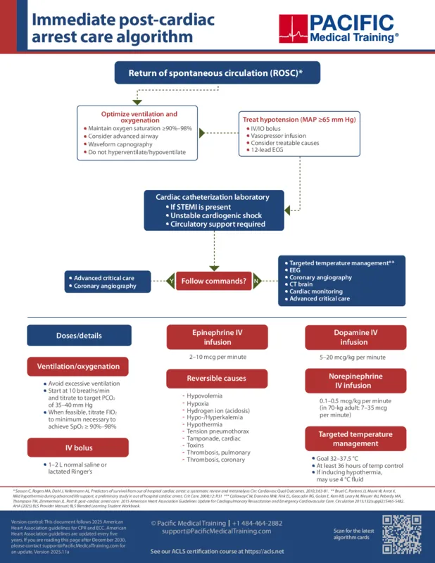 Immediate post-cardiac arrest care algorithm PDF preview